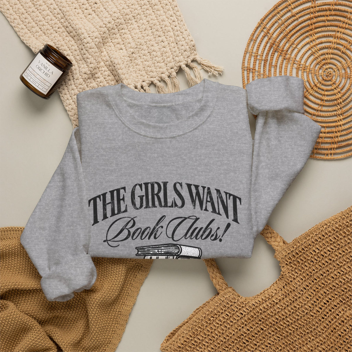 Book Club Sweatshirt – "The Girls Want Book Clubs" Cozy Reading Crewneck