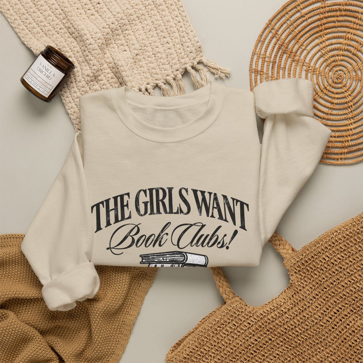 Book Club Sweatshirt – "The Girls Want Book Clubs" Cozy Reading Crewneck