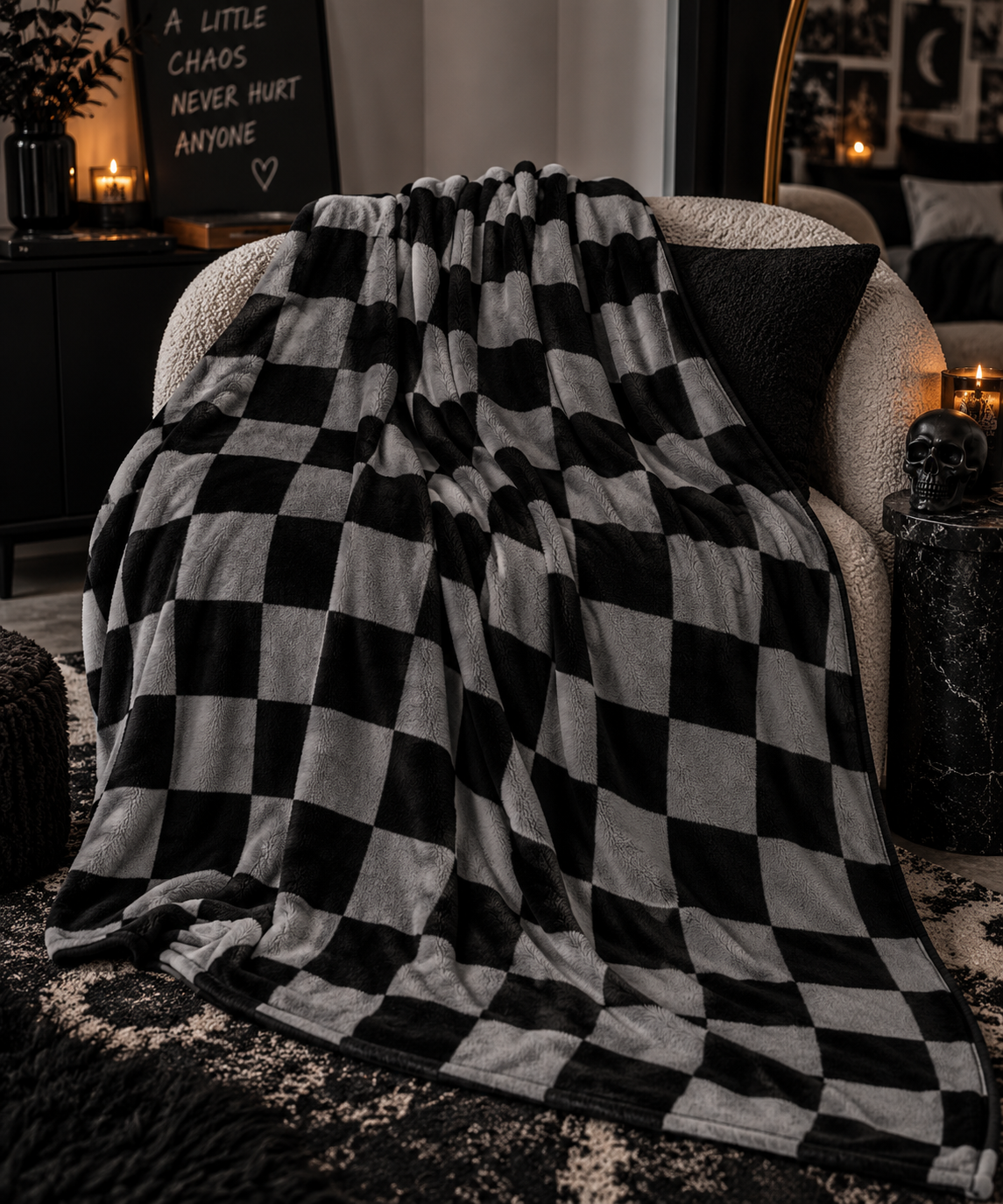 AFTER HOURS CHECKERED THROW